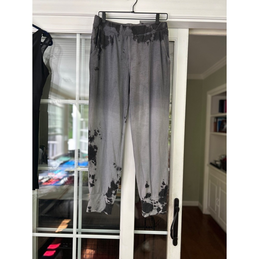T-Party Tie-dye Joggers Ombre XL Women's Sweatpants Black Gray EUC